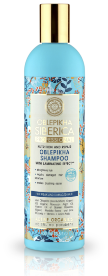 Shampooing Oblepikha pour cheveux faibles et abîmés 400 ml