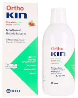 Ortho-Kin bain de bouche à la menthe fraise 500 ml