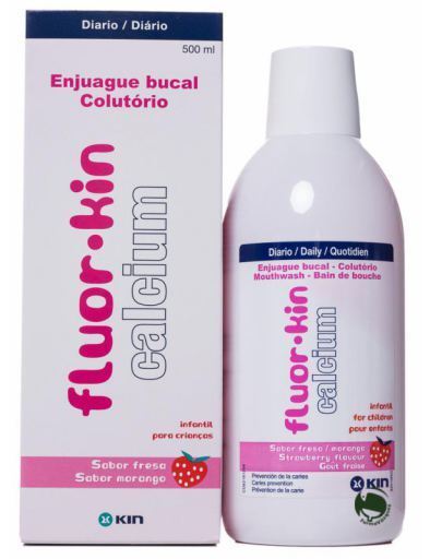 Bain de Bouche Enfant Fluor Calcio Fraise 500 ml