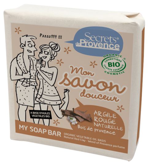 Savon argile rouge & parfum bois de provence en carton 100 gr