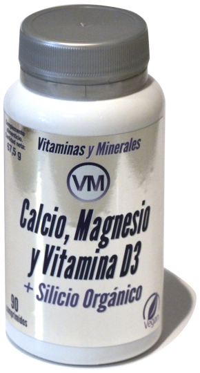 VM Calcium, Magnésium et Vit. D3 + silicium organique 90 Comp