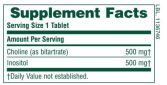 Choline + Inositol 500mg. 60 Perles