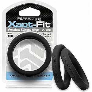 Xact Fit Pack de 2 Anneaux Silicone 19 cm Noir