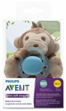 Sucette ultra douce 0-6M + peluche singe